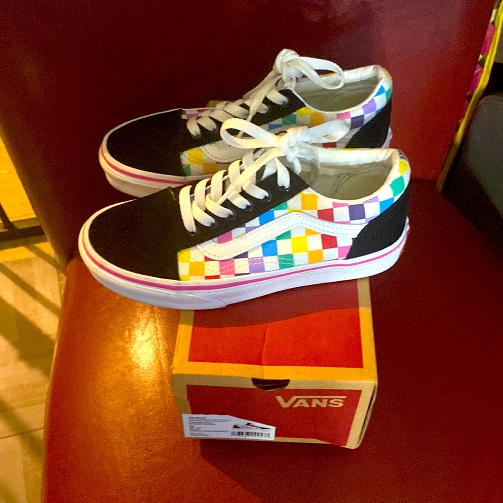 Kids Vans black multi colored
